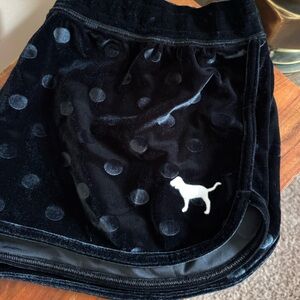 PINK Victoria's Secret Black Velvet Shorts